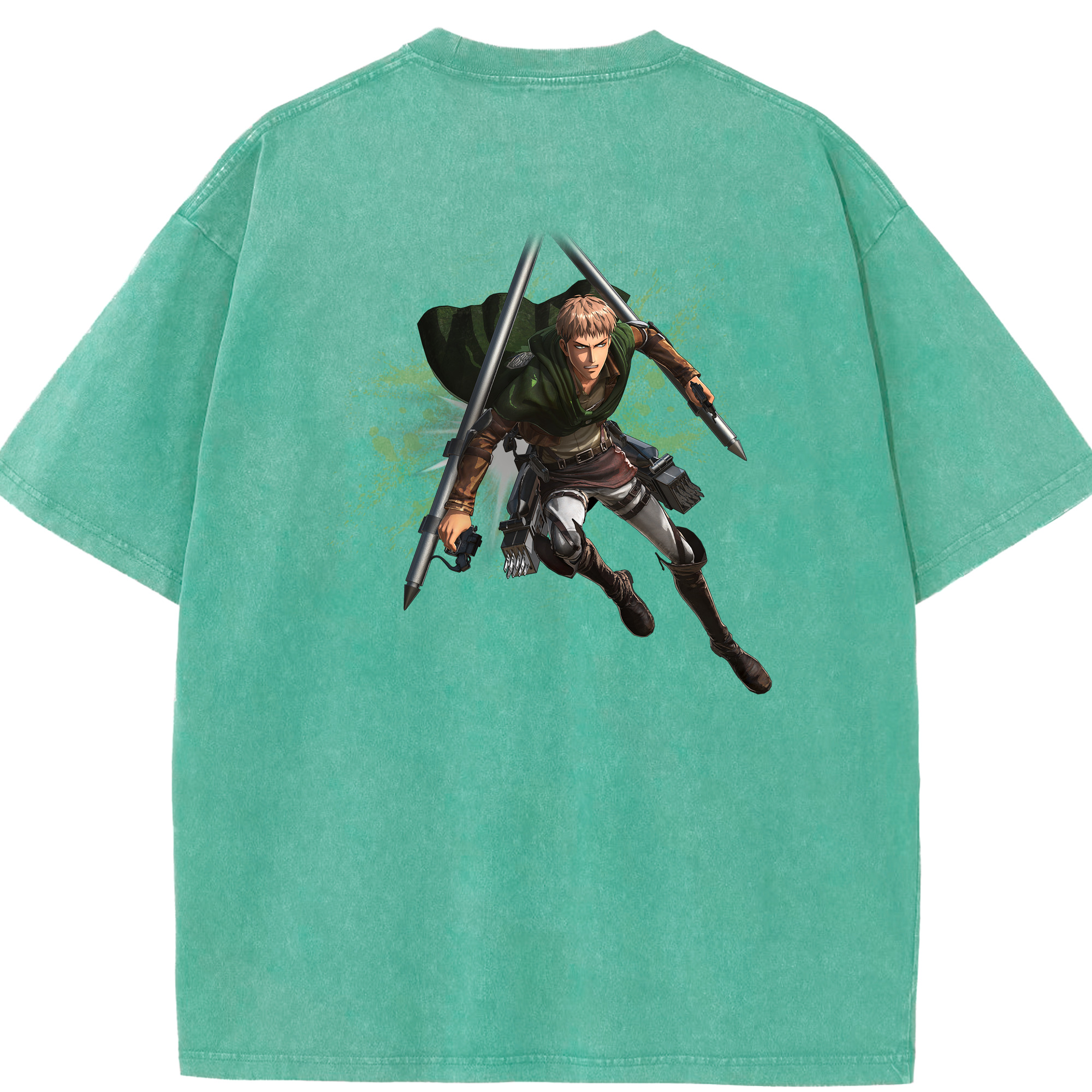 （画像用） 進撃の巨人 ジャン・キルシュタイン Attack on Titan Jean Kirstein 綿100% ヴィンテージ風 半袖Tシャツ（背面プリント）